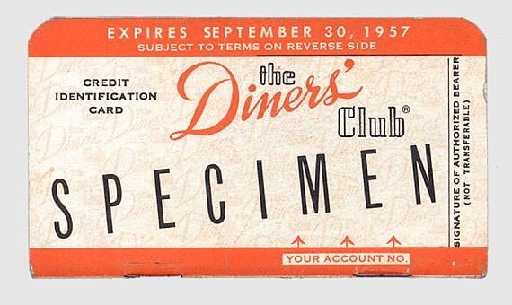 Diners Club cardboard card