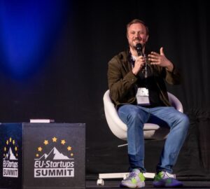 Gero Decker on stage at the EU Startups Summit 2025