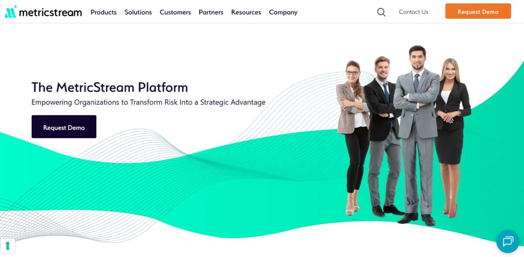 MetricStream's home page reproduced in a BOLD Awards blog on GRC trends in 2026
